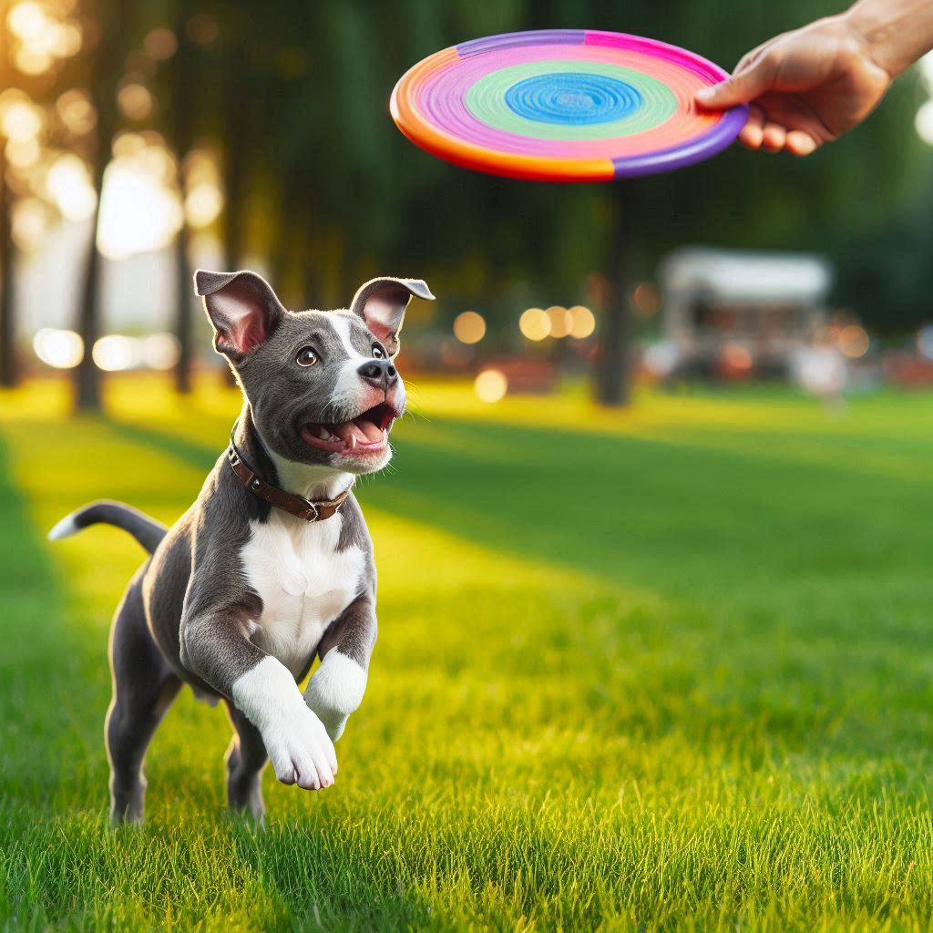 “Pitsky dog playing in the park”