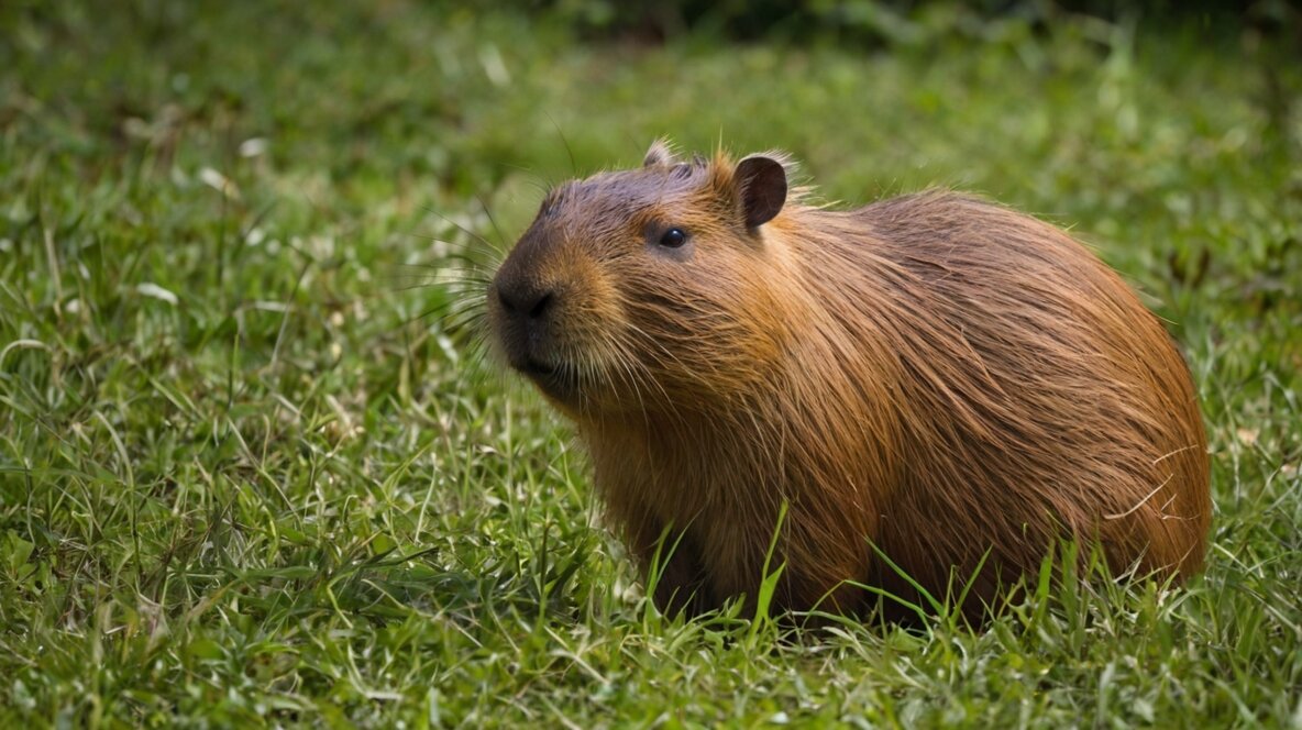 Capybaras Diet,"Capybara eating grass in the wild."