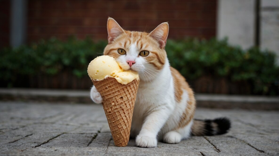 Cats Eat Vanilla Ice Cream